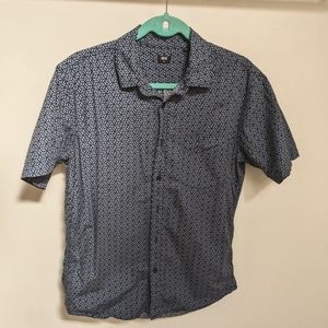 Men's Navy Patterned Uniqlo Dress Button-down M